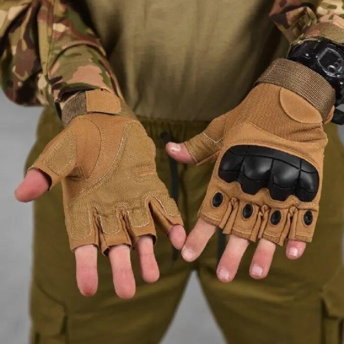 Fingerless Coyote Gloves Protection VT6011 (1)