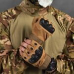 Fingerless Coyote Gloves Protection VT6011 (2)
