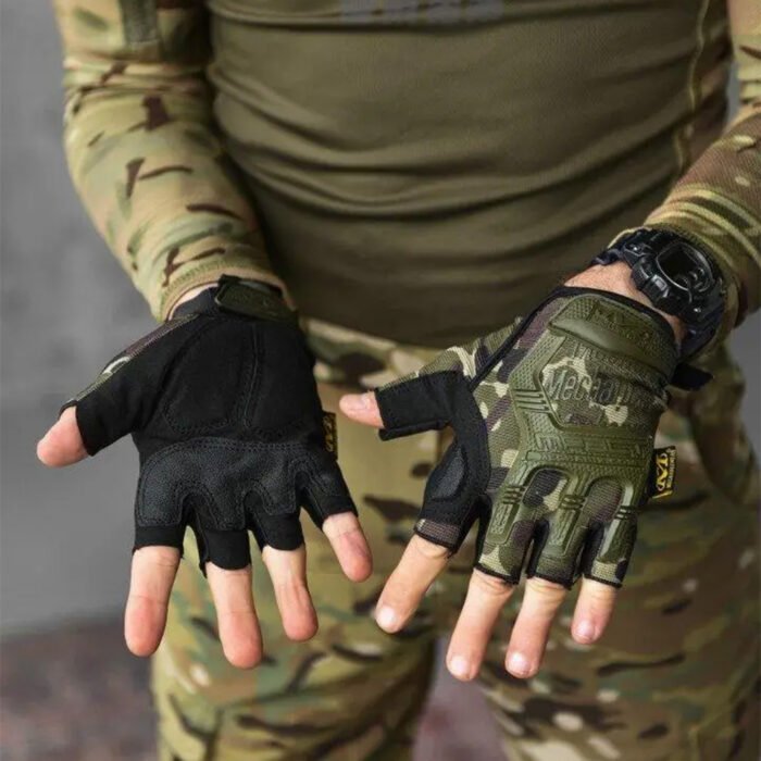 M-Pact Fingerless Tactical Gloves Oliva VT1023-4