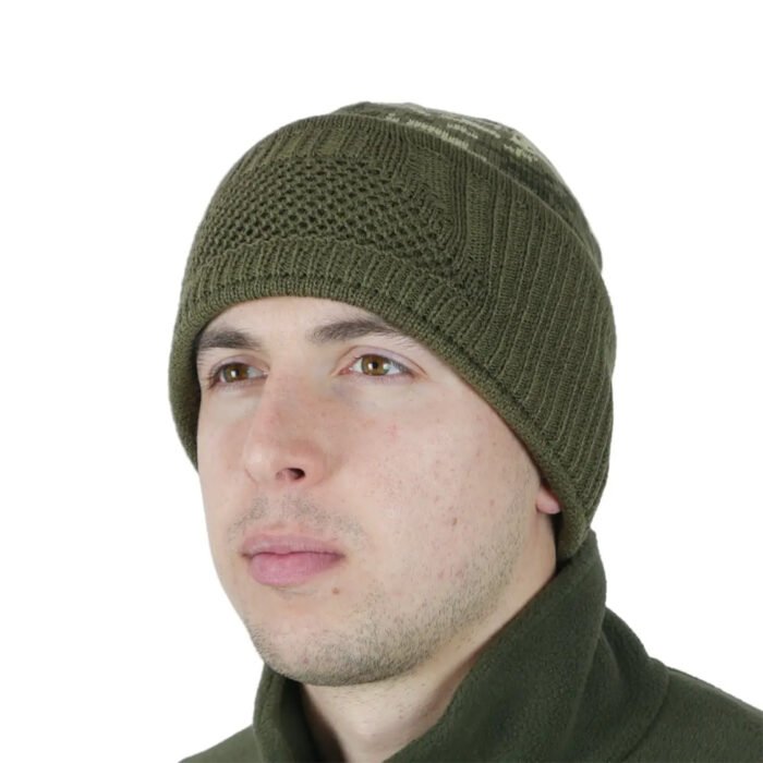 Knitted Olive Pixel Balaclava Ski Mask4