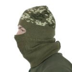 Knitted Olive Pixel Balaclava Ski Mask5