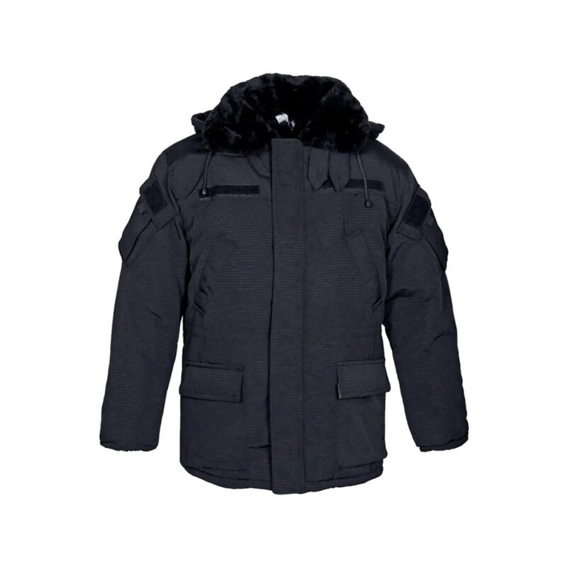 British Tactical Winter Jacket - Military Warm Fleece Black Jacket with Hood