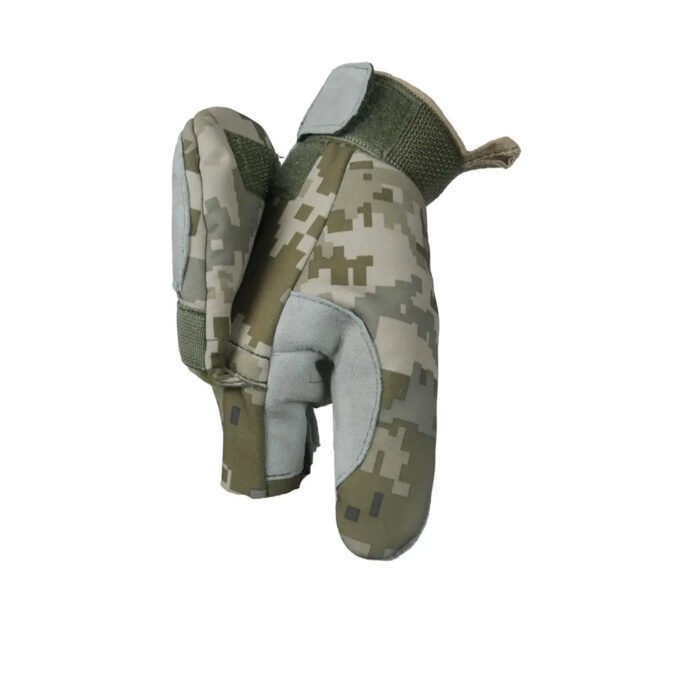 Tactical Pixel Softshell Winter Gloves with Convertible Finger Mittens5