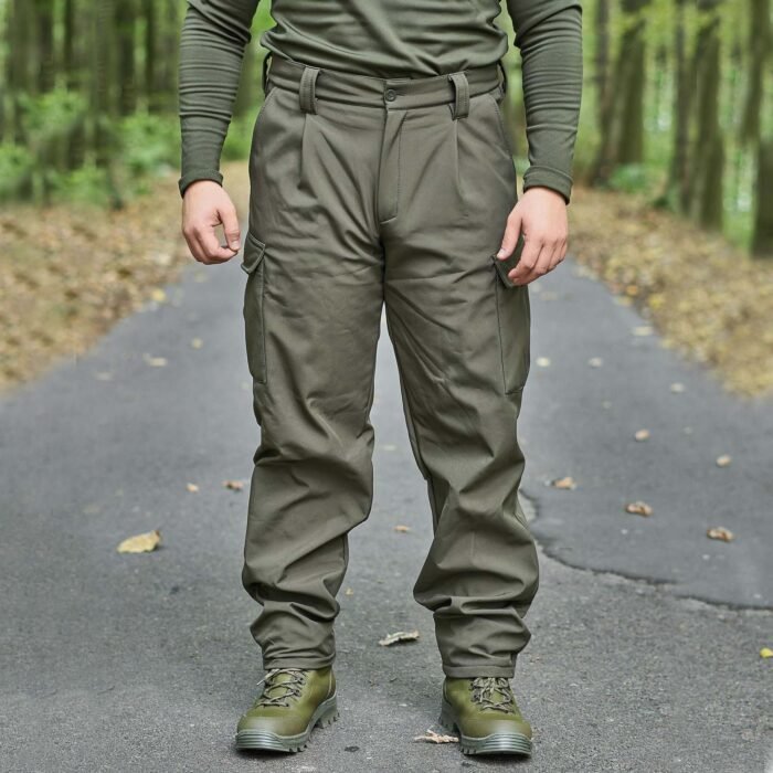 Front view of Ukrainian Army fleece-lined winter combat pants.