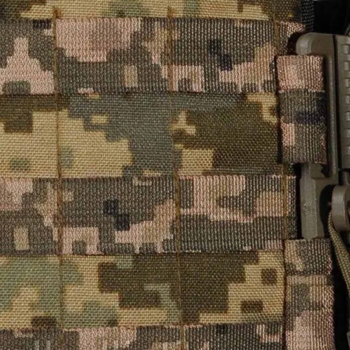 Molle system side view of plate carrier vest