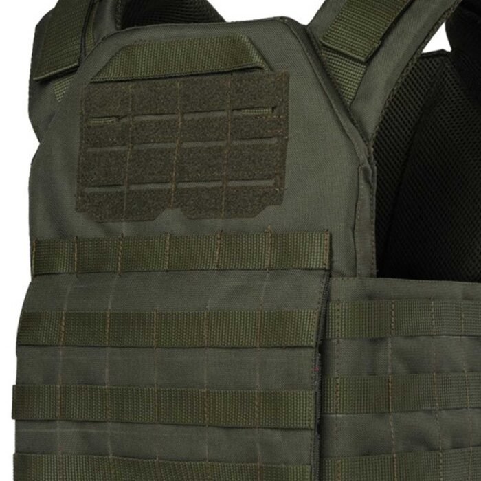 Rear panel of olive military vest