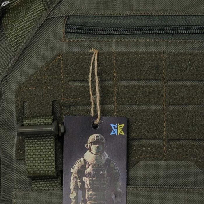 Ukrainian Army olive plate carrier vest featuring Velcro patch panel and MOLLE webbing, professional tactical gear