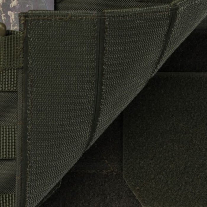 Olive military vest with reinforced Velcro closure