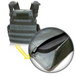 Close-up of front ID tag and MOLLE panel