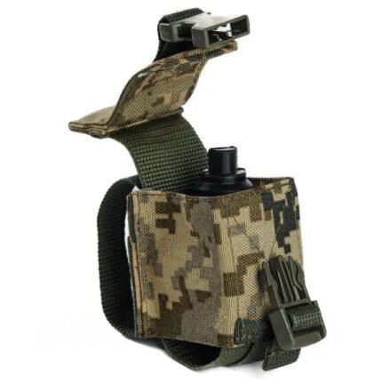 Ukrainian army pouch with flap open, shows grenade storage