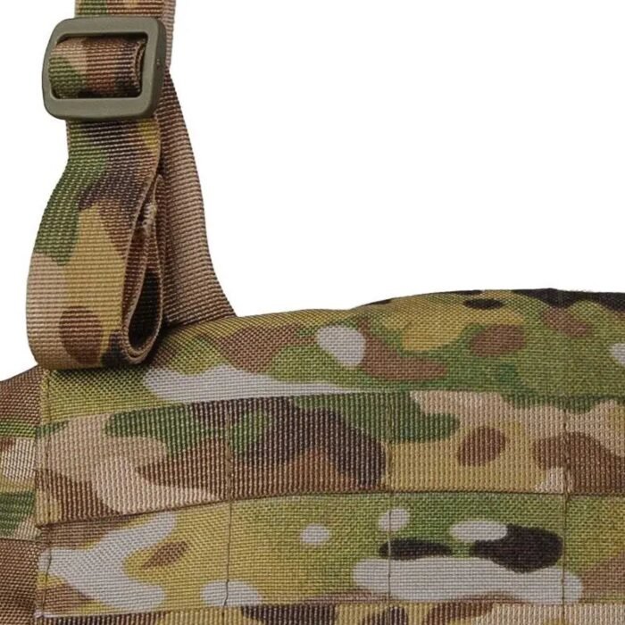 Tactical vest shoulder strap with adjustment buckle