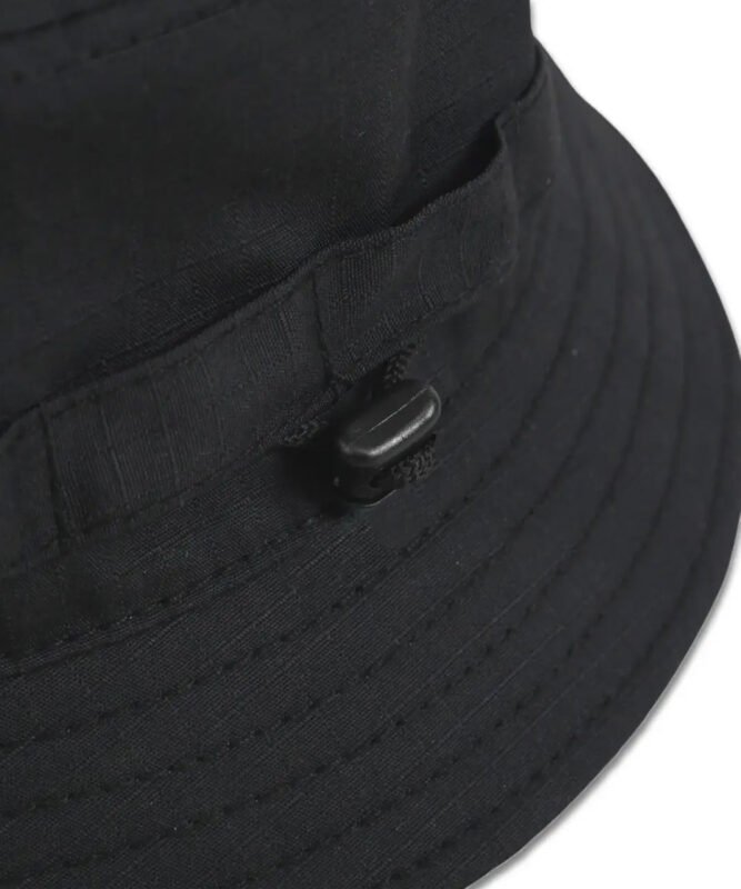Tactical panama hat with MOLLE loops and adjustable cord lock for secure fit