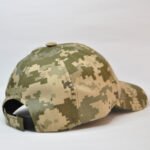 Tactical pixel pattern cap viewed from the side