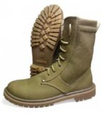 Olive green tactical boots with perforated leather – lightweight summer combat boots