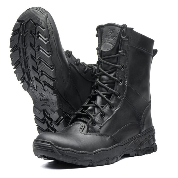 Black Ukrainian Army Nubuck Leather Tactical Boots