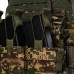 MOLLE magazine pouches on plate carrier Predator camouflage